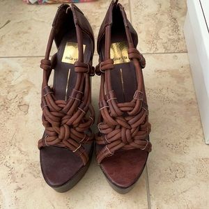Dolce vita brown wedge sandal - leather - with tags